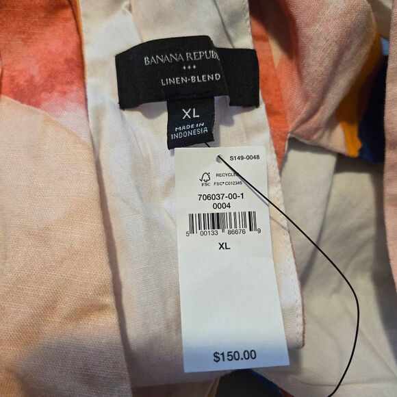 Banana Republic Linen Blend Twist Back Maxi Dress Size XL NWT Missing Belt - Picture 6 of 7